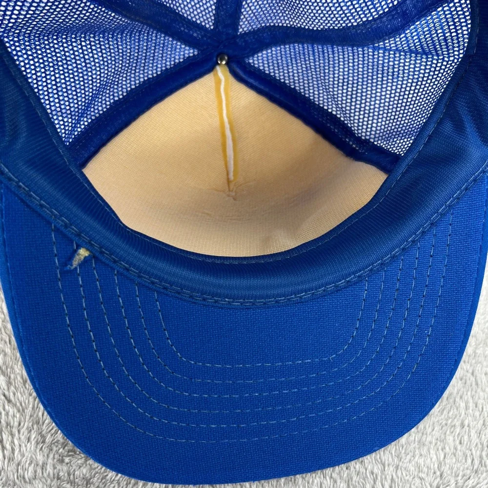Vintage 1983 Fudge Champ Trucker Hat Large Blue Mesh Snapback Sportcap Retro